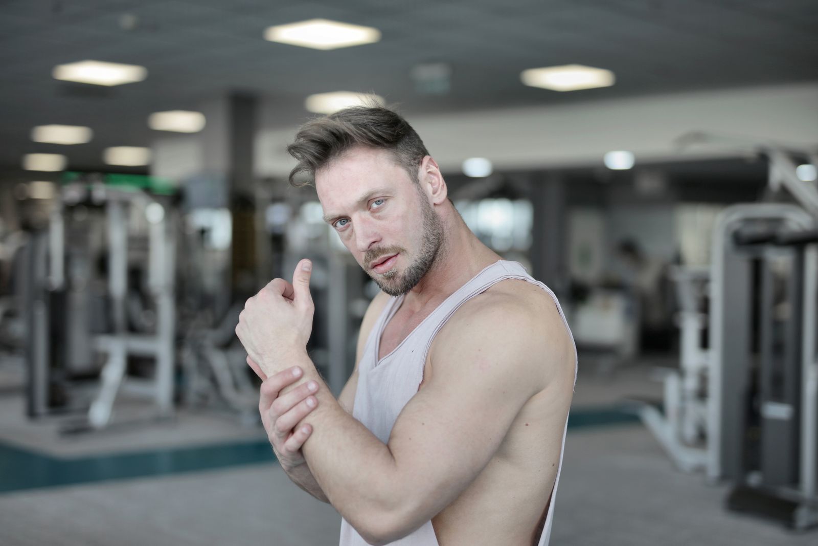 Een gefocuste atleet