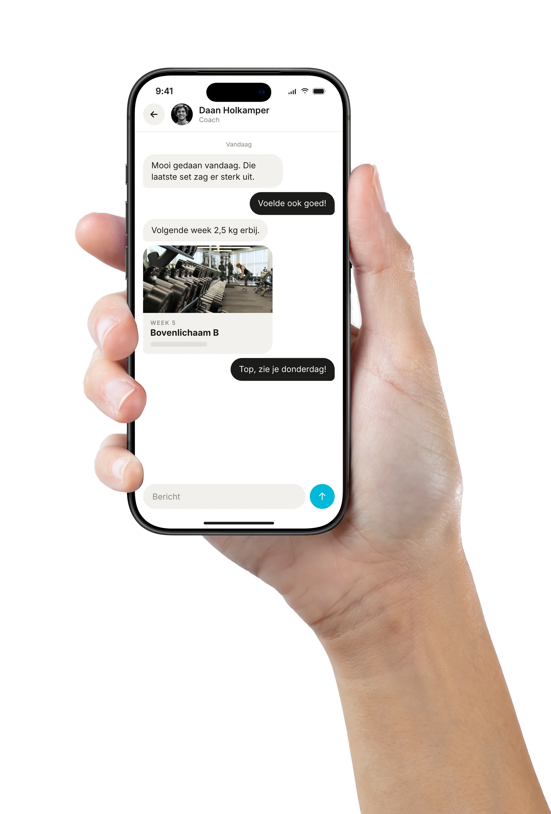 Berichten met je coach in de ledenapp