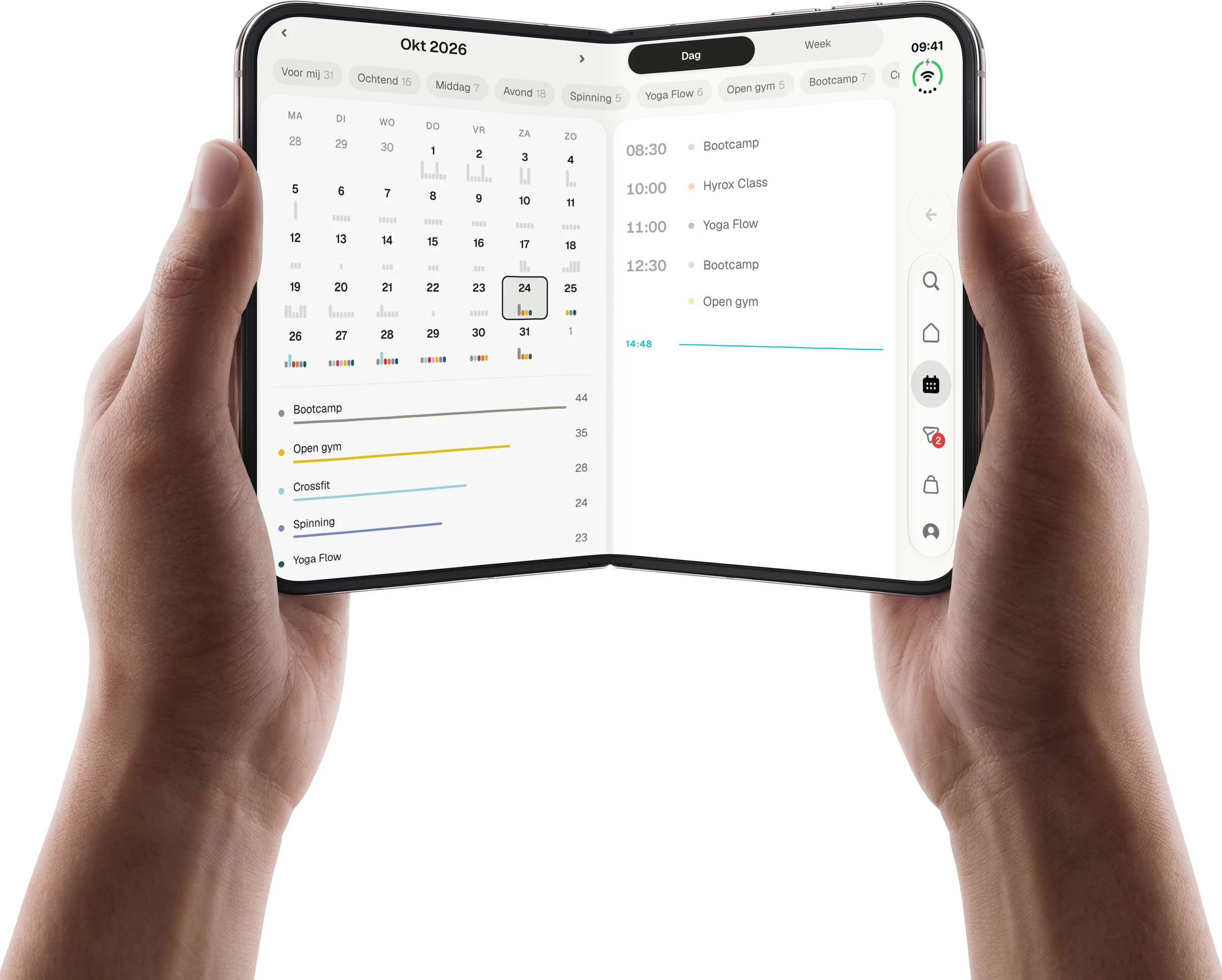 Het rooster opengeklapt op iPhone Duo