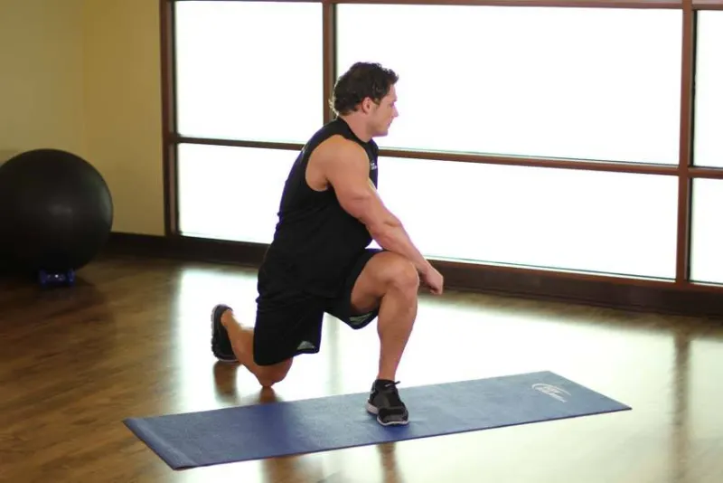 Crossover reverse lunge, beginpositie