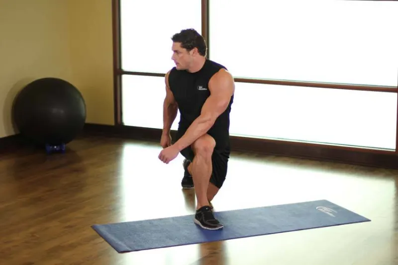 Crossover reverse lunge, eindpositie