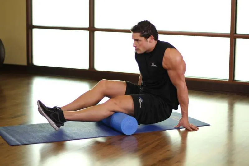 Hamstrings foamrollen, eindpositie