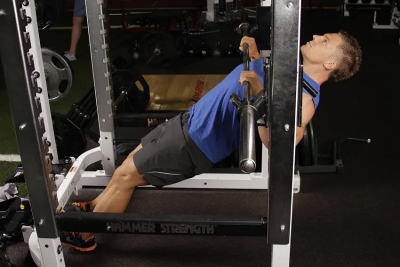 Inverted row, eindpositie