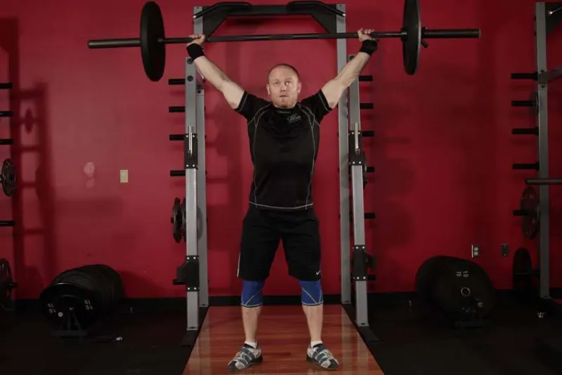 Overhead squat, beginpositie