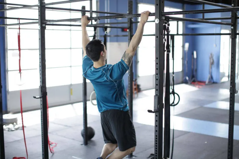 Scapula pull-up, eindpositie